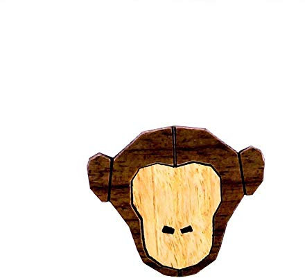 Uteruik Broche en bois Singe boutonnière corsage pour costume veste de smoking