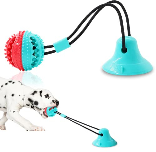 Askhald Dog Toys Chew Toys for Aggressive chewers, Puppy Training Treats Teething Rope Toys for Boredom Dog Puzzle Treat Food Dispensing Ball Toys for Puppies Teething (Blue)