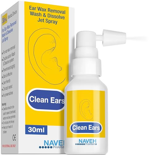 NAVEH PHARMA CleanEars | Fast-Acting Ear Wax Removal Spary | Breaks Down & Dissolves Earwax in Just 1 Treatment | Clinically Proven to Be 300% More Effective W/Mineral Oil | Gentle & Safe | 30ML