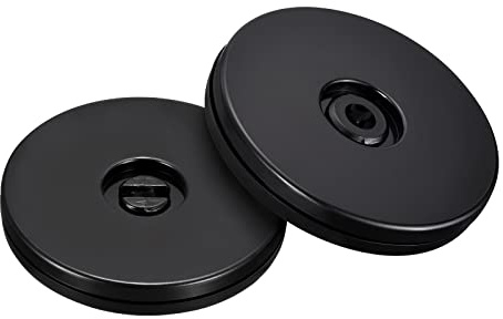 sourcing map 3inch Rotating Swivel Stand with Steel Ball Bearings Lazy Susan Base Turntable for Kitchen Corner Cabinets, Black Pack of 2