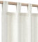 KOUFALL Küchenvorhänge im Boho-Bauernhaus-Stil, natürliches Leinen, Baumwolle, Schlaufen, halbtransparent, Café, Kurze Vorhänge für Badezimmer, kleine Fenster, natürliches Creme, 114 cm Länge