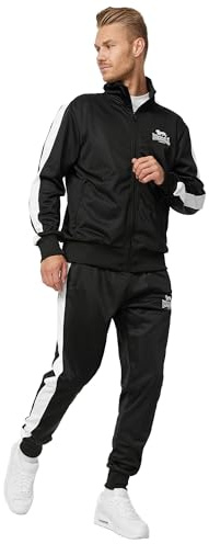 Lonsdale Pember Traje de Correr, Negro, XXL para Hombre