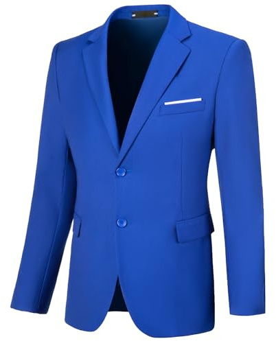 Blazer for Men Casual Mens Suit Jacket Slim Fit Men's Suit Outfit Notch Lapel Men's Sport Coats & Blazers, Royal Blue, X-Large