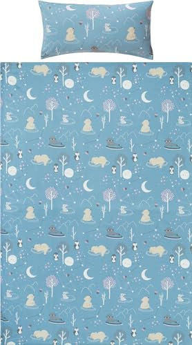 Erwin Müller Kinder-Bettwäsche Feinbiber blau Größe 1x 135x200 cm + 1x 40x80 cm