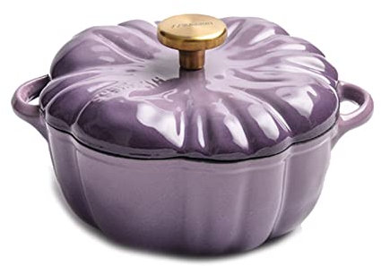 TREGOO Kochtöpfe Purple Pumpkin Oven Enameled Cast Iron Stock Pot with Lid Pan Casserole Kitchen Cooking Tools