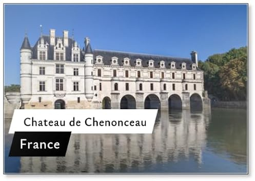 Blois, Francia - : Castello fossato sulla Loira: Chateau De Chenonceau, costruito tra il 1515 e il 1522, Blois, Francia, magnete da frigorifero