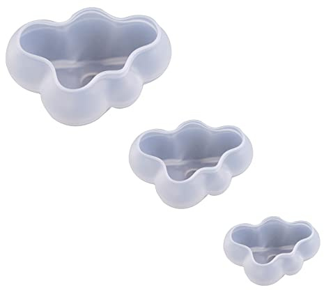 3 stycken ljusformer moln silikonformer, moln ljus mögel återanvändbar ljusform silikon ljusgjutform gjutform mjuka ljusformer 3D ljus silikonform för hantverk smycken gör-det-själv (3 storlekar)