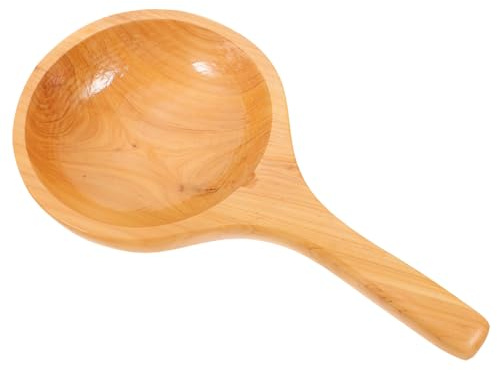 CIYODO Pelle À Eau en Bois Kit De Sauna en Forme De Tonneau Accessoire De Cuisine Louche Multifonction Poignée Ergonomique Portable