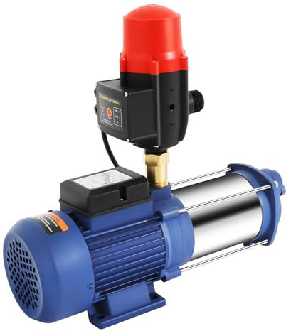 Bomba centrífuga 2500 W Bomba de agua doméstica Bomba de jardín con manómetro y botón a presión 4000 l/h Bombas de agua para jardín Bomba de agua eléctrica sumergible