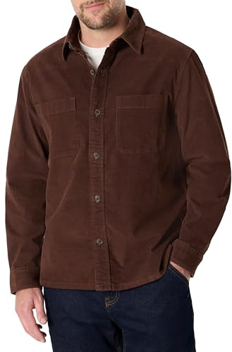 Amazon Essentials Sovracamicia in Velluto a Coste, Vestibilità Classica Uomo, Nocciola, L