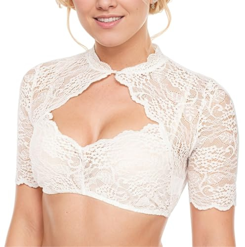 MUNSKT 2025 Women's 1PC Underwired Lingerie Classic Oktoberfest Dirndl Blouse Lace Vest Women's Lace Dirndl Blouse (UK, Alpha, XXL, Regular, Regular, Standard, White)