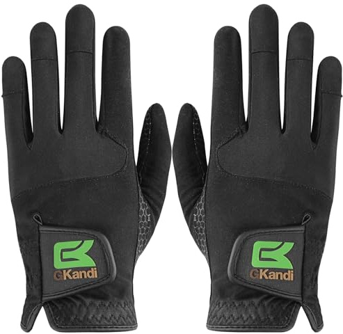 Lot de 2 gants de golf pour homme main gauche et droite de qualité supérieure, 1 paire, antidérapants, extensibles, avec prise en main améliorée en tissu respirant, disponibles en tailles S, M, ML, XL