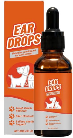 GkgWuxf Gouttes pour Les Oreilles des Chiens | 30 ML Gouttes Naturelles,Nettoyant Oreilles Animaux,pour Chats et Chatsons, Soin des Démangeaisons, Irritation et Accumulation de Cérumen