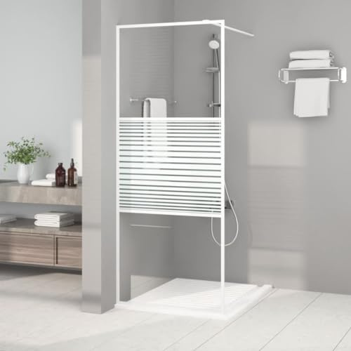 Mampara De Ducha Con Cristal Templado De Seguridad, Resistente A Salpicaduras, Mamparas De Ducha, Mampara Baño, Adecuada Para Ducha A Ras De Suelo, Blanco, 80 x 195 cm