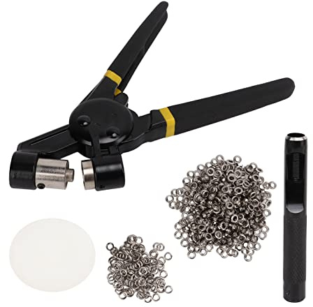 Macchina per punzonatura a pinze, perforatore manuale con impugnatura antiscivolo, macchina per fibbie da 10 mm per abbigliamento, borse, cartone e tende, include 500 fibbie con