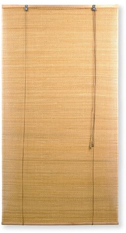 BESCH Persiana Enrollable de Bambú Natural 100x180 cm Estor Rústico Ajustable con Cuerda Cortina para Ventana Protección Luz Privacidad Fácil Instalación Interior Exterior