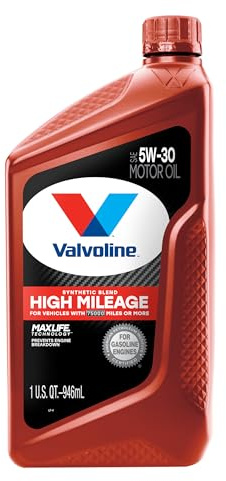 Valvoline High Mileage with MaxLife Technology 5W-30 Synthetic Blend Motor Oil 1 Quart