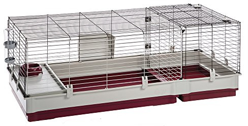 Ferplast Krolik Extra-Large Rabbit Cage w/Wire Extenstion | Rabbit Cage Includes All Accessories & Measures 55.9L x 23.62W x 19.68H & Includes All Accessories | 1-Year Manufacturer's Warranty