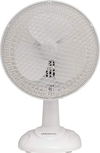 Portable Electric Powerful Oscillating Cooling Desk Fan with 2 Airflow Speed Settings, Adjustable Tilt and Quiet Operation For Use in Homes and Offices White 6 Inch