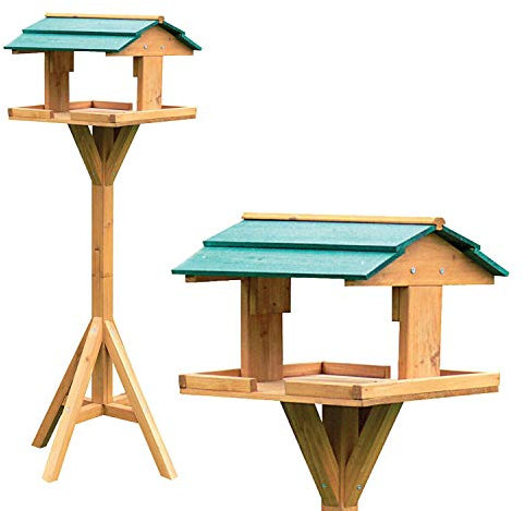 Traditional Wooden Bird Table Free standing – Garden Feeder Feeding station Bird House