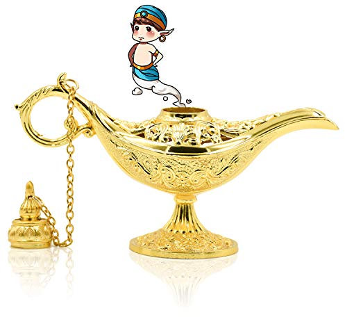 NATEE Aladdin Wunderlampe, Gold Metall Dekoration Öllampe, Klassische Dekoartikel Genielampe für Geschenk Dekoration Wein (11,5 x 4 x 7,5cm)