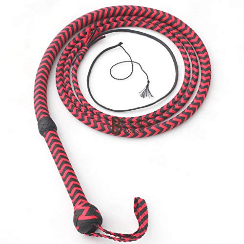 12 Foot 12 Strands Bullwhip para Cord Nylon Bull Whip Red Black Indiana Jones Style (12)