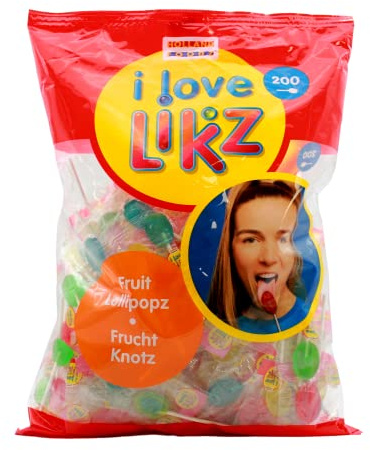 Fruktknots söta klubbor med fruktsmak 1150 g 200 stycken