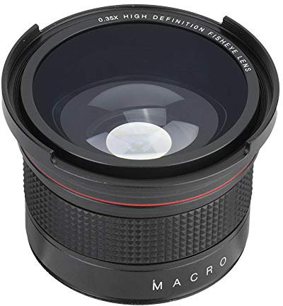 awstroe 58MM 0,35X Fisheye Objektiv Super Weitwinkelobjektiv für Canon/Nikon/Sony/Minolta/Pansonic/Olympus/Pentax SLR DSLR Kamera Schwarz