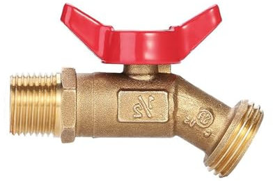 GMBYLBY Mises à niveau de l'eau en laiton à chevrons Robinet en laiton robuste avec connecteur tuyau de jardin 0,5 pouces à 3/4 pouces pour maison