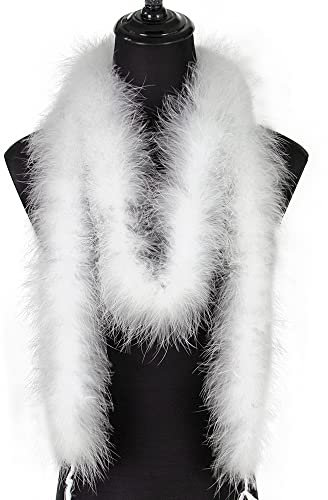 Raibertin Marabu-Federboa, 22 g, 182,9 cm lang, für Bastelarbeiten, Tanzen, Hochzeit, Basteln, Party, Verkleiden, Dekorationen, Weihnachten (weiß)