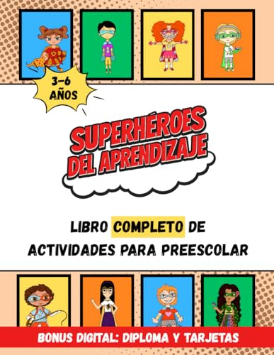 Libro completo de actividades preescolar de 3 a 6 años: Todo lo que necesitas para entretener a tus hijos y ayudarles con el aprendizaje: abecedario, ... dibujos para colorear y recortar etc.