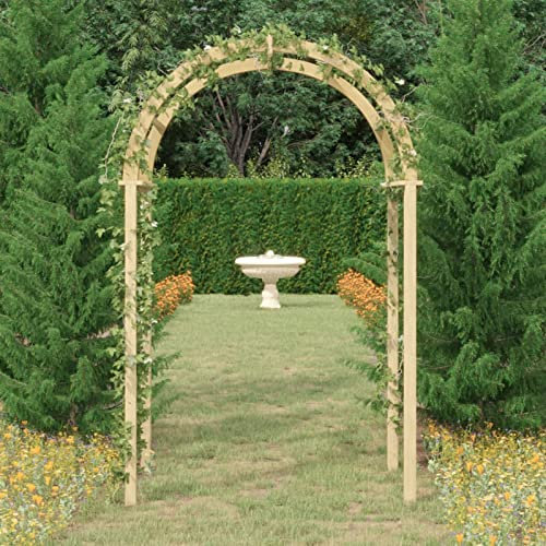 ShGaxin Arco, Arco Jardin Exterior, Rosal Trepador, Arco Boda, Arco para Plantas Trepadoras, Arco Flores, de Madera de Pino Macizo impregnado 141x97x243 cm