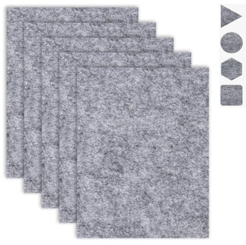 FTXanty Deslizadores de Fieltro Autoadhesivos 5 Piezas Fieltro Adhesivo Muebles Gris 30 x 20cm A4 4mm Deslizador para Sillas Hojas de Fieltro para Bricolaje Sillas de Fieltro deTela Muebles