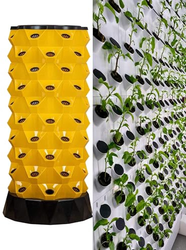 Aeroponic - Sistema de cultivo hidropónico para vegetales, hierbas y fresas, 48 agujeros para uso en interiores y exteriores