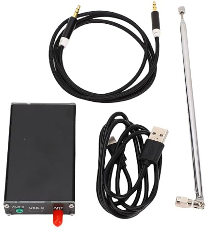 Zunate 2 Km FM -sändare med LCD, 0,5W Lång Räckvidd FM -sändningssändare med 1M Teleskopantenn 76-108MHz 500MW 3,5 Mm aux -ingång med Frekvensdisplay för Enhet i Film
