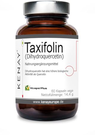 TAXIFOLIN (Dihydroquercetin) 100mg pro Tagesdosis - pflanzliche Kapsel - Vegan - Ohne Magnesiumstearat - 60 Kapseln vegan KENAY EUROPE - Taxifolin 92% (Dihydroquercetin) - Nahrungsergänzungsmittel