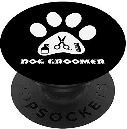 Hundefriseur Geschenk Hundepflege Helfer Paw Print Schere - PopSockets Ausziehbarer Sockel und Griff für Smartphones und Tablets