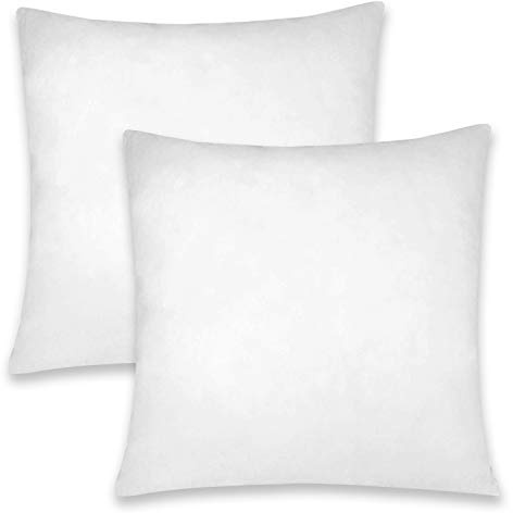 MERCURY TEXTIL - Relleno de Cojin Super Suave Mullido, Antialergico, Fibra Hueca de Alta recuperacion, para Cualquier Tipos de Fundas (2, 45X45 CM)