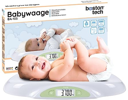 Báscula para Bebés y Mascotas. Balanza digital con pantalla LCD Retro iluminada. Para bebés recién nacidos. Función ZERO y TARA precisión de 5 gramos Pilas Incluidas Capacidad 25 Kg Modelo BA 105