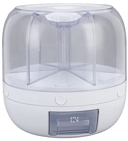 Getreidespender, 6 Gitter PP 360 ° Drehbarer Getreidespeicher-Lebensmittelspender, Aufbewahrungsbehälter für Trockene Lebensmittel mit Luftdichten Deckeln, Platzsparender (5kg)