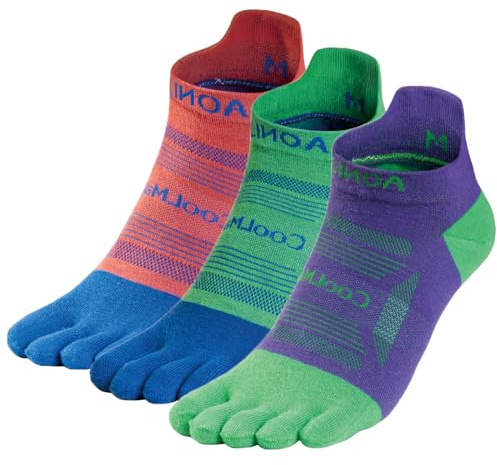 TRIWONDER 3 Pairs Toe Socks Men Women Marathon Running Breathable Five Finger Split Toe Sport Mini Crew Socks