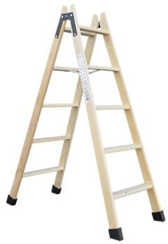 Svelt Scala in Legno con Gradini a due Tronchi di Salita, per Hobby e Bricolage, Classic S1 (7 Gradini)