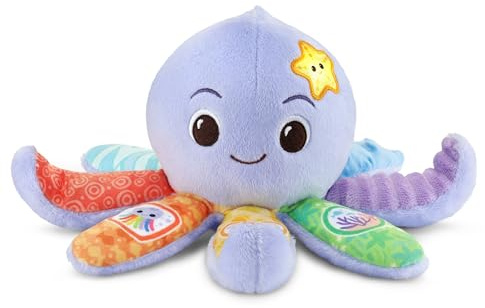 VTech - Lila, Lumi Pieuvre Musicale, Peluche à Câliner Interactive et Musicale, Jouet d'Éveil Sensoriel, Chansons et Sons de l'Océan, Cadeau de Naissance Bébé Dès 3 Mois - Contenu en Français