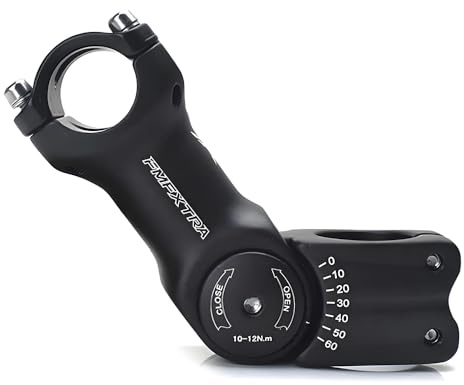 ENGWE MTB Vástago Ajustable de 25,4 mm y 31,8 mm, ± 60 Grados de aleación de Aluminio, vástago Corto para Manillar para Bicicletas de montaña, Bicicleta de Carretera, BMX, Ciclismo (25,4 x 110 mm)