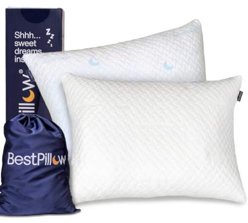 STALUX Oreiller Ergonomique Cervical en Mousse à Mémoire de Forme – Soutien Ergonomique Nuque et Épaules – Fermeté Personnalisable – Oreiller Memoire Forme – Dormeurs Côté et Dos – BestPillow