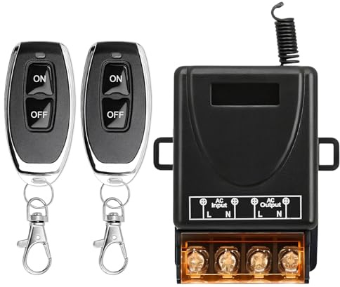 30A Wireless Remote Control Switch Radio Remote Light Switch Wireless | AC 220V 230V 240V 328ft RF Relay 433Mhz Through Wall Anti-Theft Garage Roller Lind Door Gate Security Systems Irrigation Pump