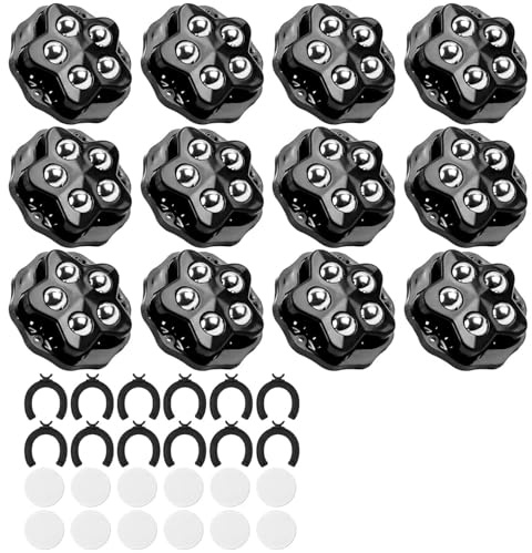 12 Piezas Ruedas de Bolas para Muebles Pesados, Mini Ruedas Adhesivas Giratorias, Rueda de Bolas Para Muebles Pesados Capacidad 300kg, Rueda Pequeñas para Mueble, Electrodomésticos, Cajas, Sillas