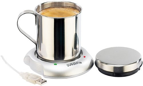 Chauffe-tasse USB avec tasse en acier [Pearl]