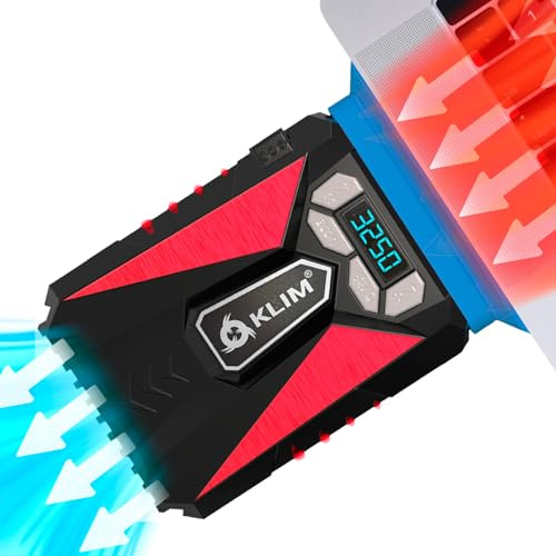 KLIM Cool Universal Raffreddatore per PC Portatile – Ventola ad Alte Prestazioni per Una Veloce Azione di Raffreddamento – Estrattore di Aria Calda USB - Rosso [ Nouva Versione ]