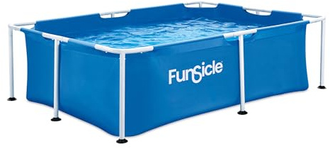Funsicle 7' x 5' x 24 Durable Rectangular Above Ground Activity Lap Pool with SmartConnect Technology for Ages 6 and Up, Blue